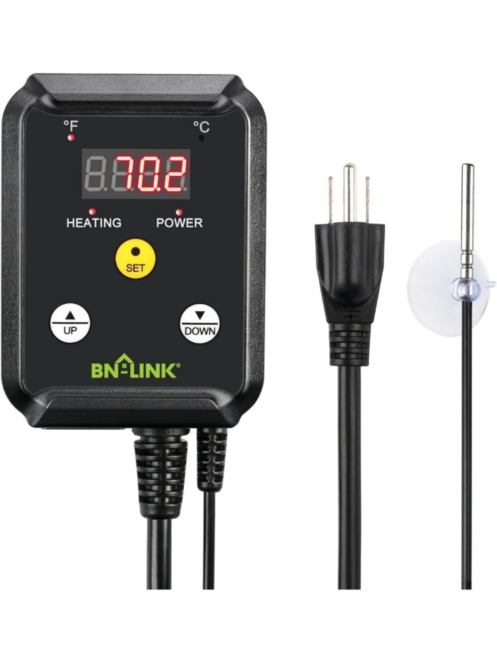 Digital Temperature Controller for Reptiles, Plants & Brewing - 40-108°F, 1000W